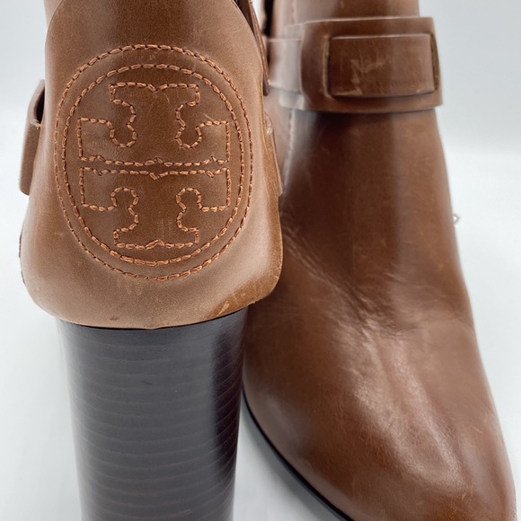 Tory Burch Women's Colton Leather‎ Booties in Almond - Picture 5 of 13